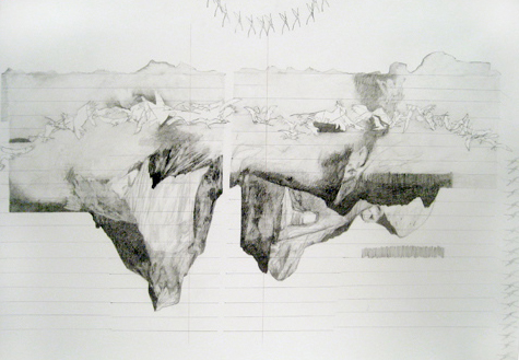 Chris Domenick. Massachusetts, 2007. graphite and pen on paper. 75 x 51 inches