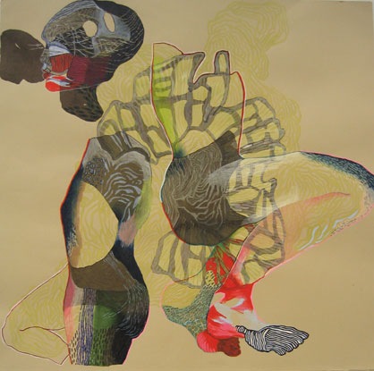 Anne Pearce. The Humours Series #1-6, 2008. ink, pen and colored pencil on paper. 22 x 22 inches
