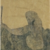 Emily Anne Driscoll. Untitled (India), 2006. black pen and ink on paper bag. 11 x 8 inches.
