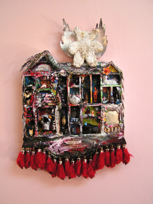 Mary Johnson. Once Upon a Time. 2008. Mixed Media, Cast Iron, LED Lights. 18 x 15 x 3 inches.