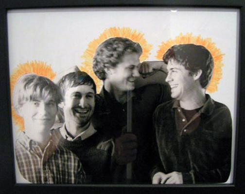 Tyler Waugh. Framed photograph of Waugh brothers with colored pencil.