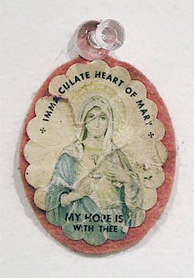 Rosanne Driscoll. Cloth and paper Virgin Mary icon.