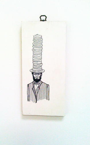 Dana Williams. I\'m Sorry Aunt Jemima. 2009. ink and paper on wood. 6 x 10 inches.
