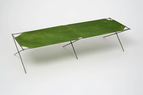Kristine Taylor. Rest. 2008. wood, cloth, paint, string, glue. 24 x 8 x 6 inches.