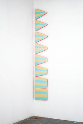 Kristine Taylor. Tweener. 2007. enamel, oil paint, aluminum, wood. (dimensions variable) 10 x 2 feet.